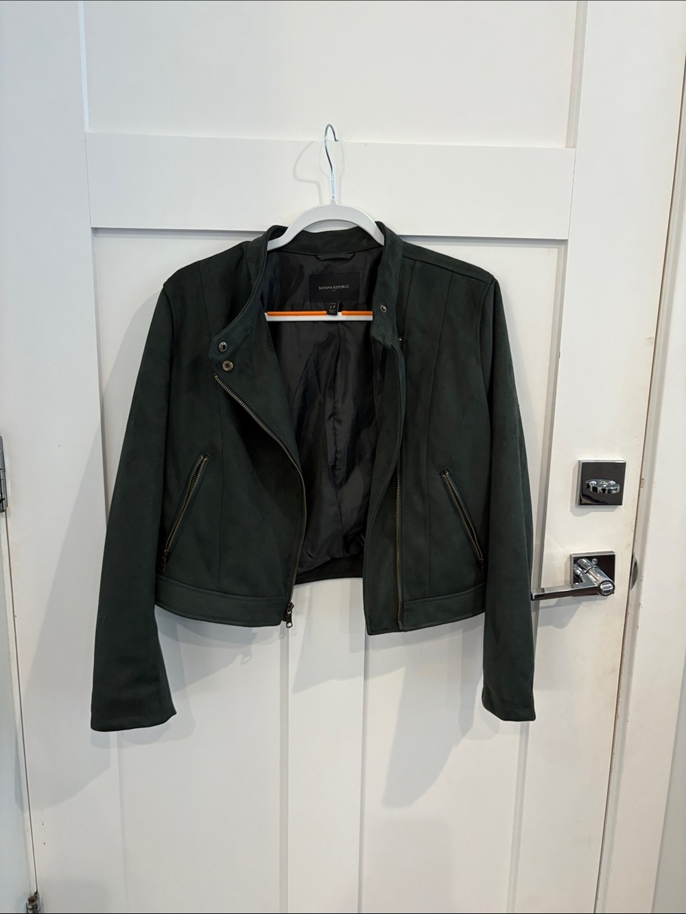 Banana Republic Dark Green  Suede Moto Jacket